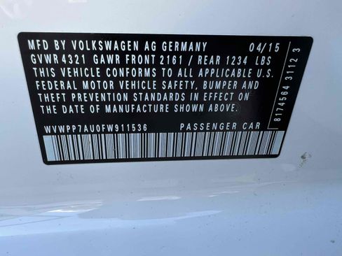 Used 2015 Volkswagen e-Golf SEL Premium image 70