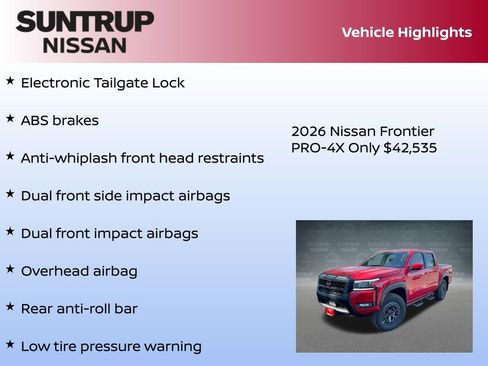 New 2026 Nissan Frontier PRO-4X w/ Pro-4x Convenience Package image 16