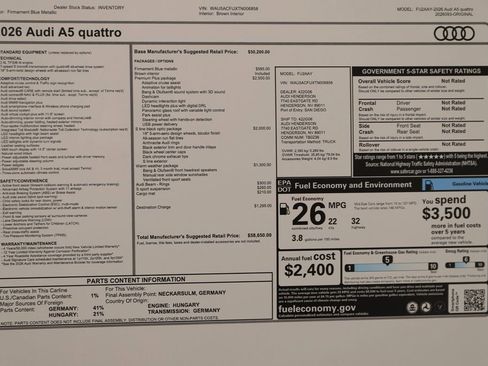 New 2026 Audi A5 2.0T Premium Plus AWD/4WD image 38
