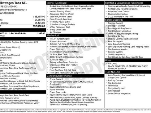Used 2025 Volkswagen Taos SEL w/ Black Wheel Plus Package AWD/4WD image 11