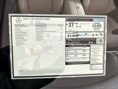 New 2026 Mercedes-Benz C 300 4MATIC Sedan image 17