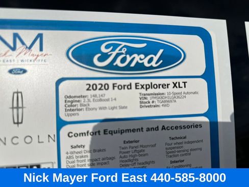 Used 2020 Ford Explorer XLT w/ Equipment Group 202A image 36