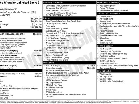 Used 2021 Jeep Wrangler Unlimited Sport AWD/4WD image 14