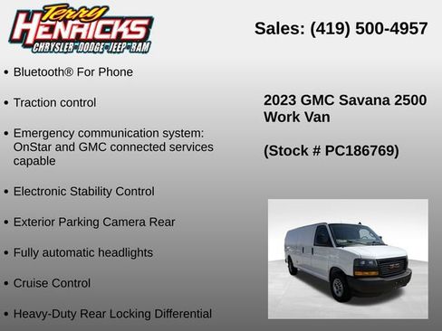 Used 2023 GMC Savana 2500 Extended w/ Driver Convenience Package RWD image 23