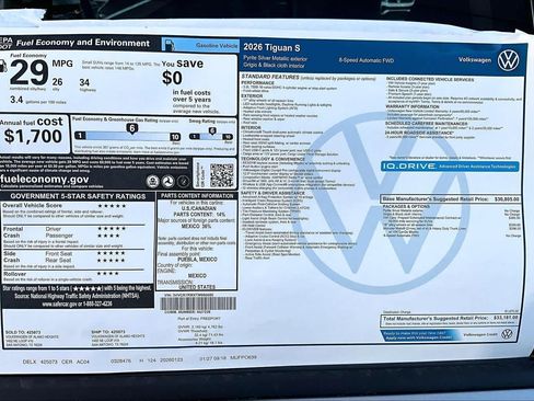 New 2026 Volkswagen Tiguan S image 19