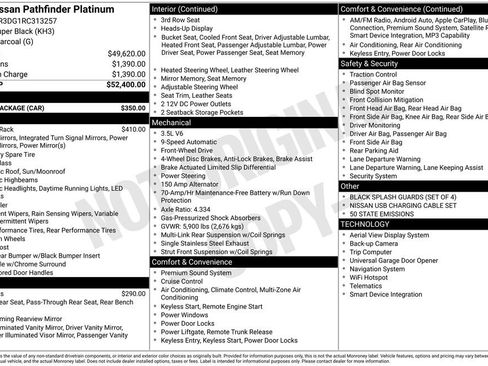 Used 2024 Nissan Pathfinder Platinum w/ Cargo Package FWD image 14
