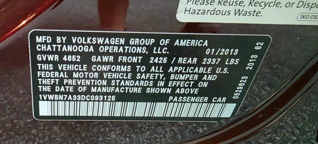 Used 2013 Volkswagen Passat TDI SE FWD image 38