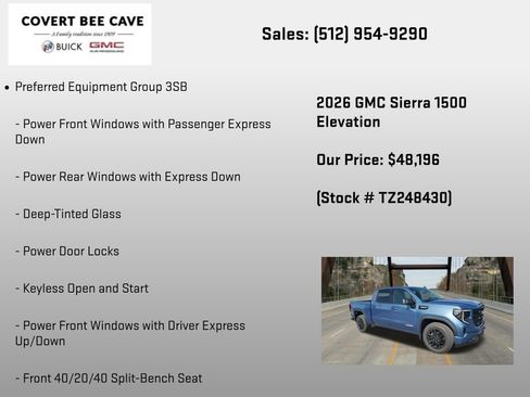 New 2026 GMC Sierra 1500 Elevation w/ Preferred Package RWD image 6