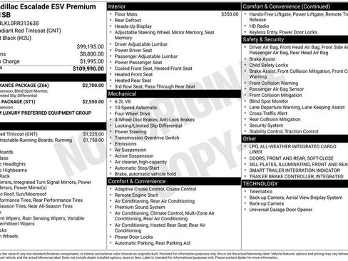 Used 2024 Cadillac Escalade ESV Premium Luxury w/ Performance Package AWD/4WD image 61