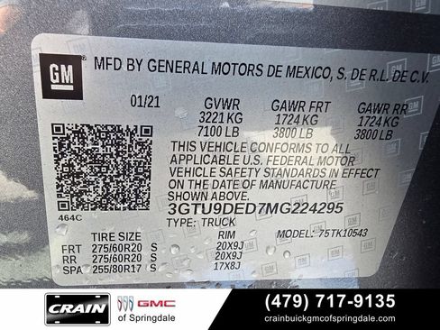 Used 2021 GMC Sierra 1500 SLT w/ SLT Premium Plus Package AWD/4WD image 33