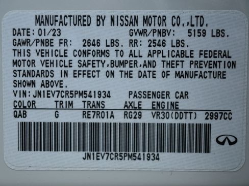 Used 2023 INFINITI Q50 Sensory image 37