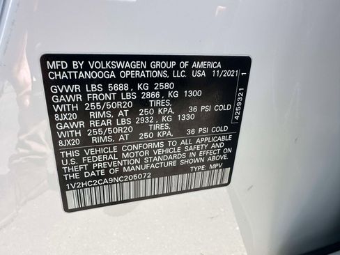 Used 2022 Volkswagen Atlas Cross Sport SE w/ Black Wheel Package image 36