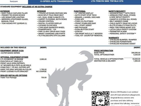 New 2026 Ford Bronco Outer Banks AWD/4WD image 2