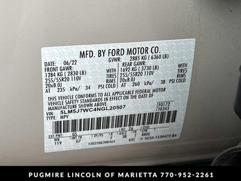 Used 2022 Lincoln Aviator Reserve w/ Elements Package Plus image 39