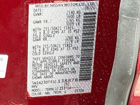 Used 2025 Nissan Murano Platinum w/ Cargo Package AWD/4WD image 34