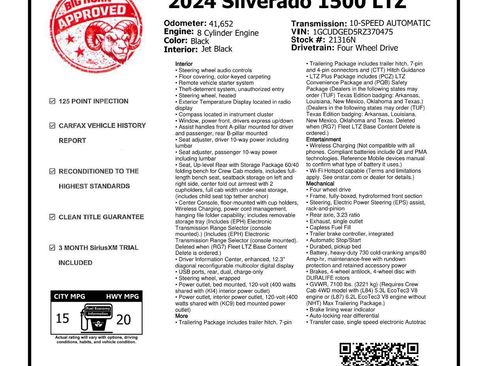 Used 2024 Chevrolet Silverado 1500 LTZ w/ Technology Package AWD/4WD image 2