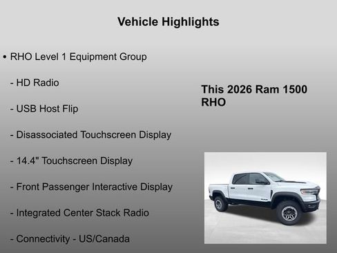 New 2026 RAM 1500 RHO w/ RHO Level 1 Equipment Group AWD/4WD image 36