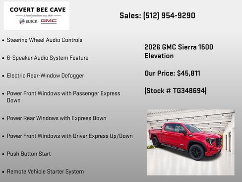 New 2026 GMC Sierra 1500 Elevation w/ Elevation Select Package RWD image 37