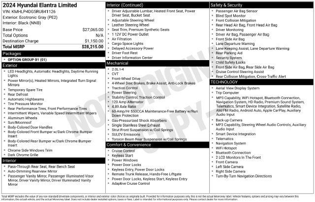 Used 2024 Hyundai Elantra Limited FWD image 3