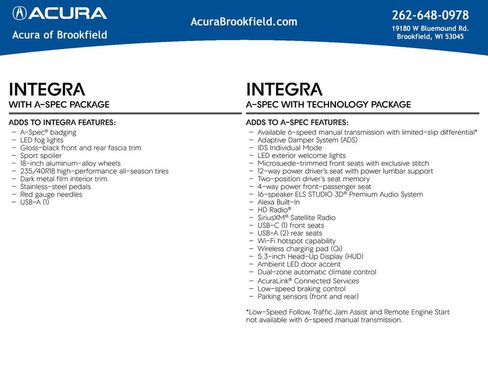 New 2026 Acura Integra A-Spec FWD image 2