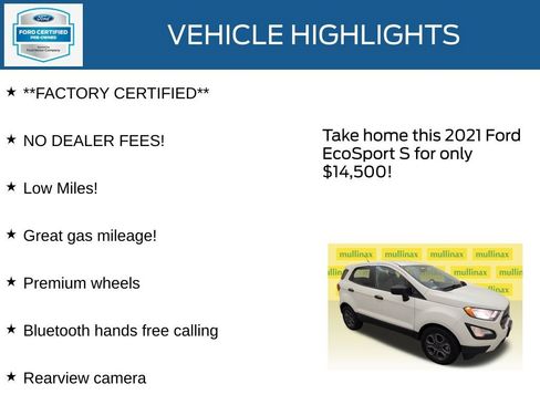 Used 2021 Ford EcoSport S FWD image 12