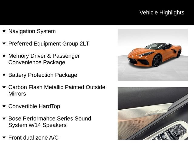 Certified 2023 Chevrolet Corvette Stingray Preferred Conv w/ Battery Protection Package RWD image 27