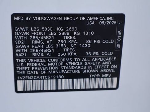 Certified 2026 Volkswagen Atlas SEL Premium R-Line AWD/4WD image 27