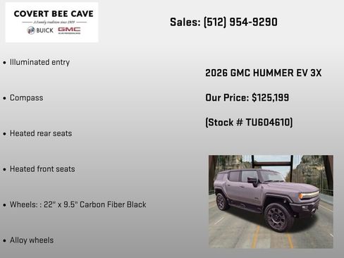 New 2026 GMC Hummer EV 3X w/ Carbon Fiber Edition Package AWD/4WD image 18
