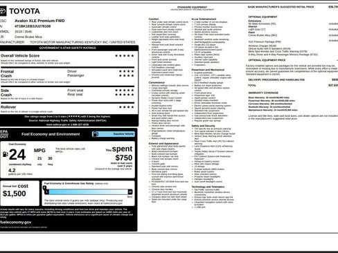 Used 2018 Toyota Avalon XLE Premium image 22