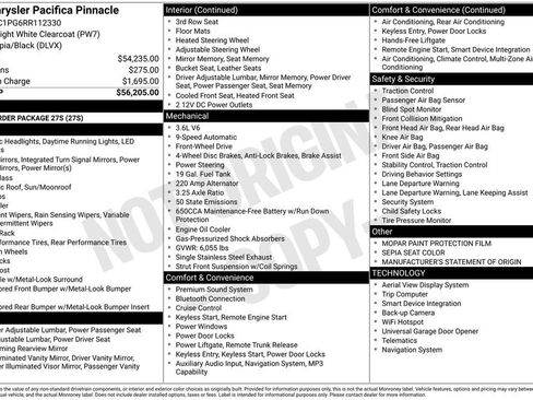 Used 2024 Chrysler Pacifica Pinnacle FWD image 1