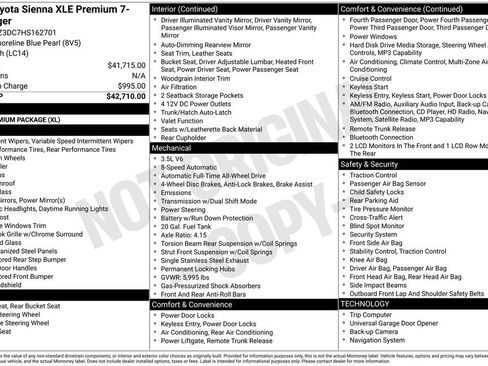 Used 2017 Toyota Sienna XLE Premium AWD/4WD image 29