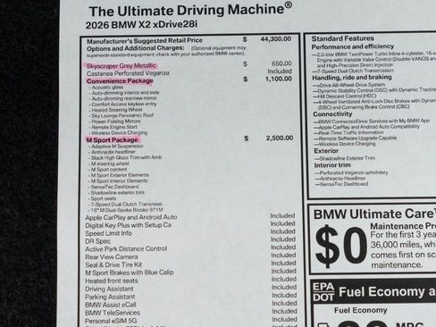 Used 2026 BMW X2 xDrive28i w/ M Sport Package image 51