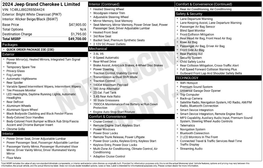 Used 2024 Jeep Grand Cherokee L Limited RWD image 8