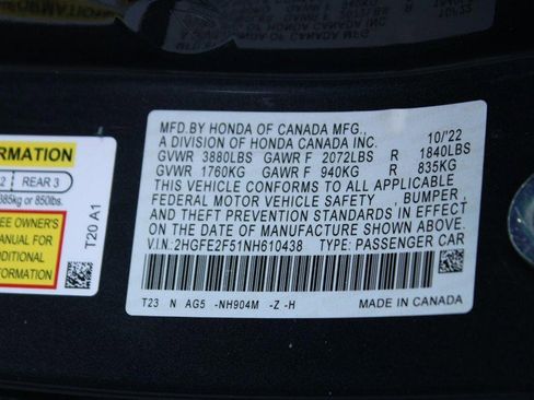 Used 2022 Honda Civic Sport image 17