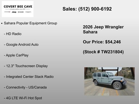 New 2026 Jeep Wrangler Sahara AWD/4WD image 12
