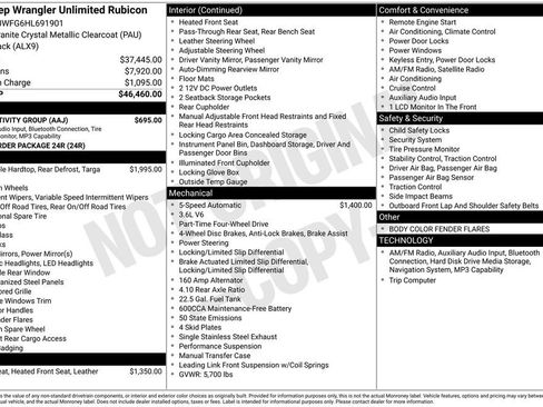 Used 2017 Jeep Wrangler Unlimited Rubicon w/ Connectivity Group AWD/4WD image 1