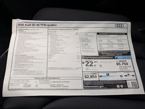 New 2026 Audi Q7 2.0T Premium Plus image 18