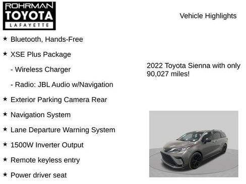 Used 2022 Toyota Sienna XSE w/ XSE Plus Package AWD/4WD image 8