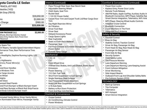 Used 2020 Toyota Corolla LE w/ LE Premium Package image 7