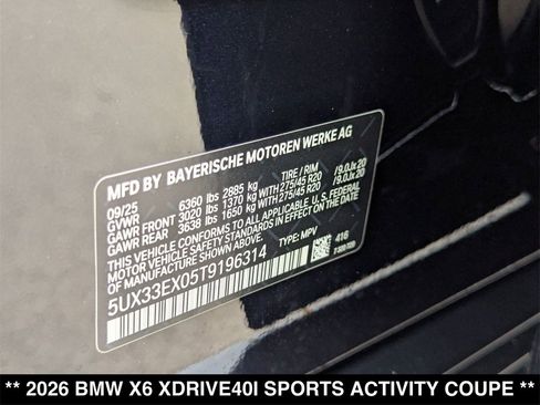 New 2026 BMW X6 xDrive40i image 21