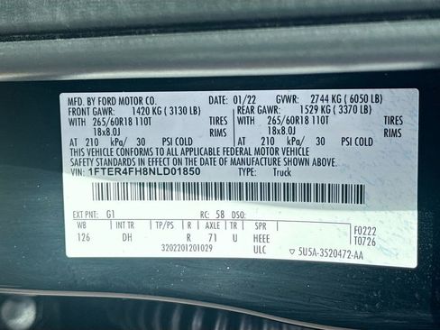 Used 2022 Ford Ranger Lariat w/ Equipment Group 501A High AWD/4WD image 29