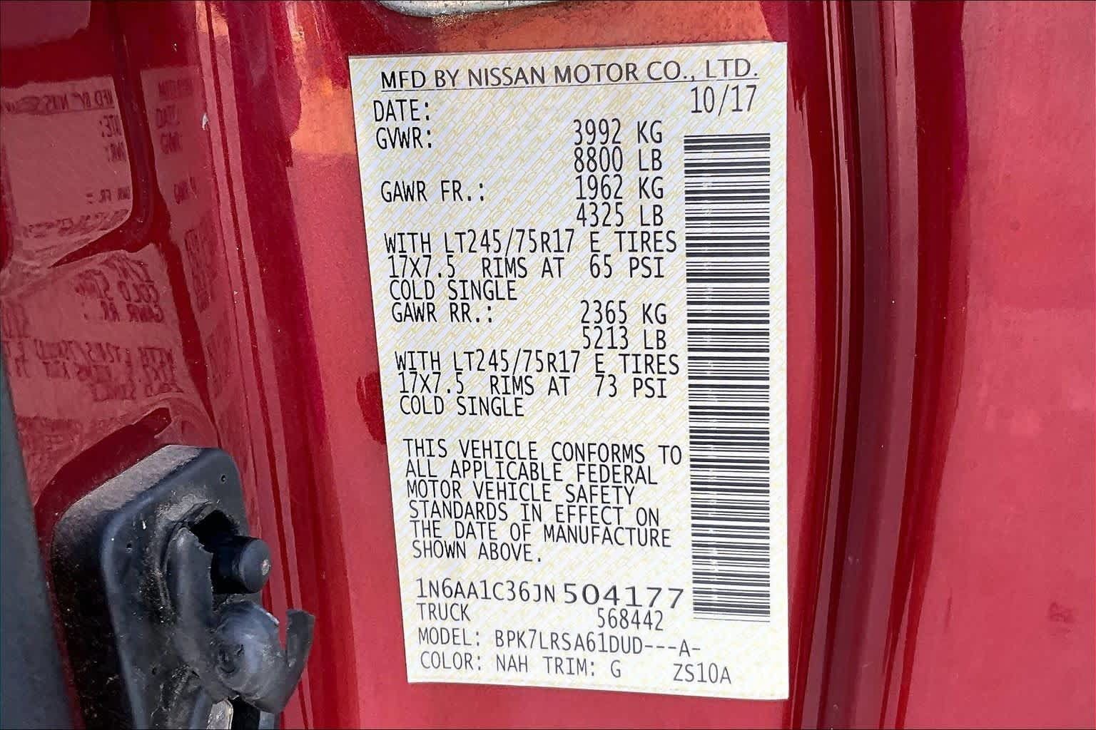 Used 2018 Nissan Titan S w/ S Utility Package AWD/4WD image 35