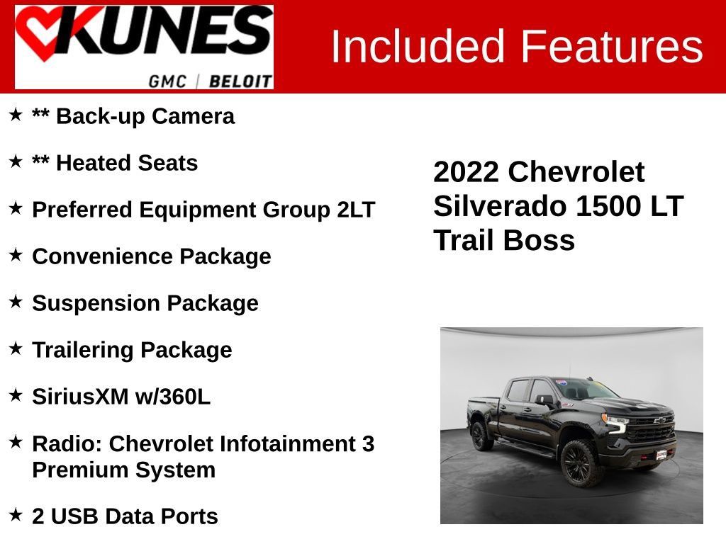Used 2022 Chevrolet Silverado 1500 LT Trail Boss w/ Convenience Package II AWD/4WD image 2