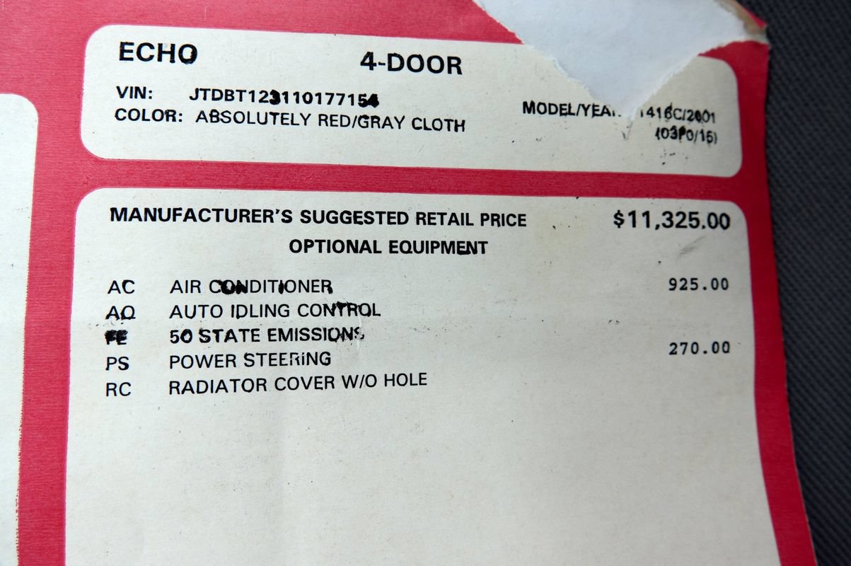 Used 2001 Toyota Echo Sedan FWD image 6