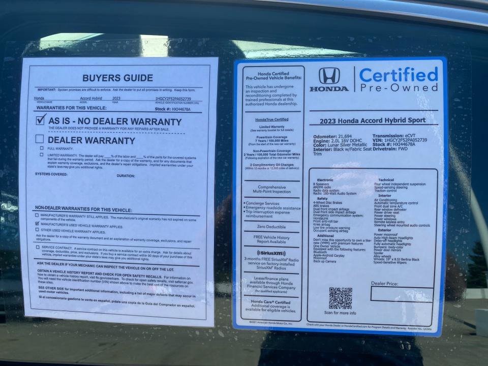 Certified 2023 Honda Accord Sport image 37