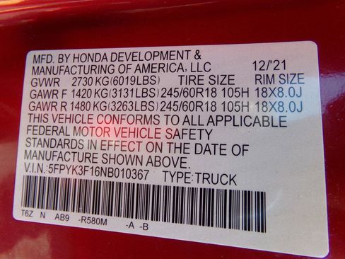 Used 2022 Honda Ridgeline Sport image 92