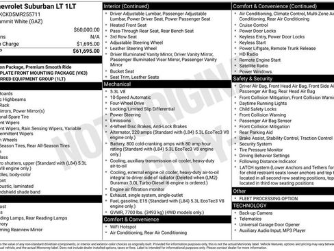 Used 2021 Chevrolet Suburban LT AWD/4WD image 81
