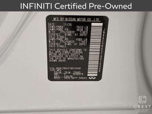 Certified 2026 INFINITI QX80 Luxe w/ Cargo Package RWD image 34