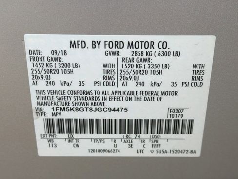 Used 2018 Ford Explorer Sport w/ Equipment Group 401A AWD/4WD image 12