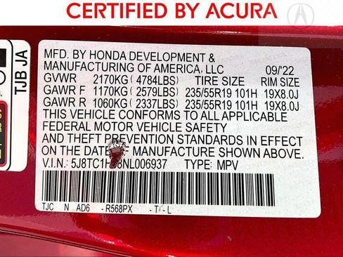 Certified 2022 Acura RDX w/ Technology Package image 42